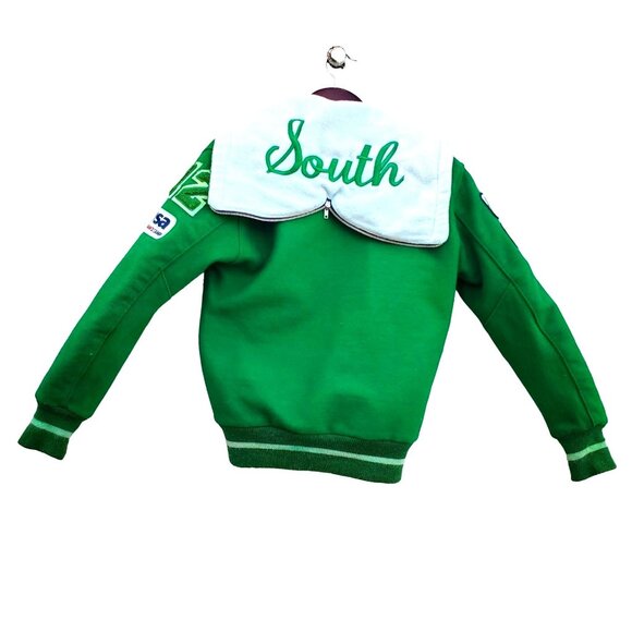 Varsity Letterman Jacket Girls Drill Dance Team Green Wool Alyssa Size Small - Picture 2 of 14